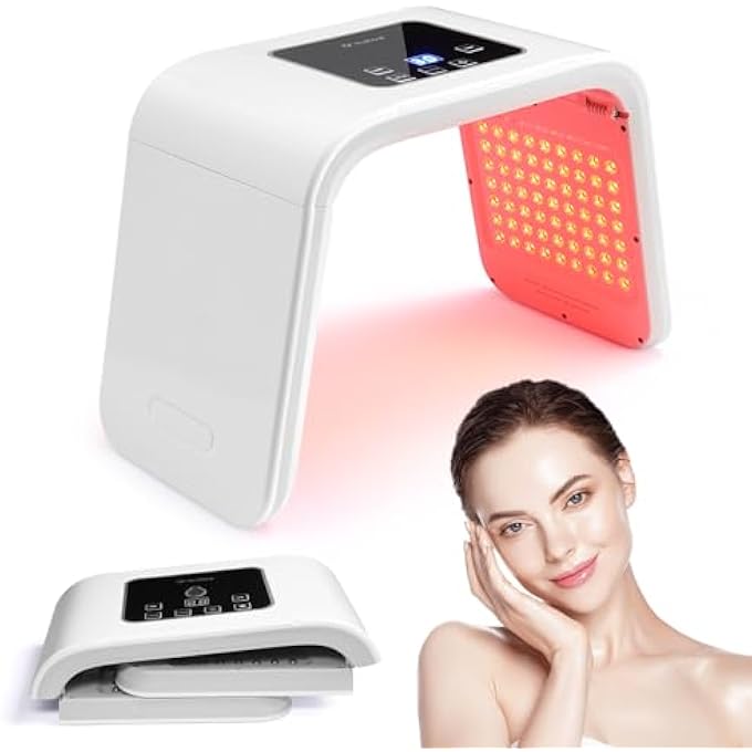 STRBOXONG قناع علاج الوجه بالضوء LED - قناع LED قابل للطي بألوان 7 وألوان دورية لعلاج الضوء للعناية بالبشرة - علامات تجارية أخرى تبيع هذا المنتج بدون موافقتنا، يرجى عدم شرائه - Image 1